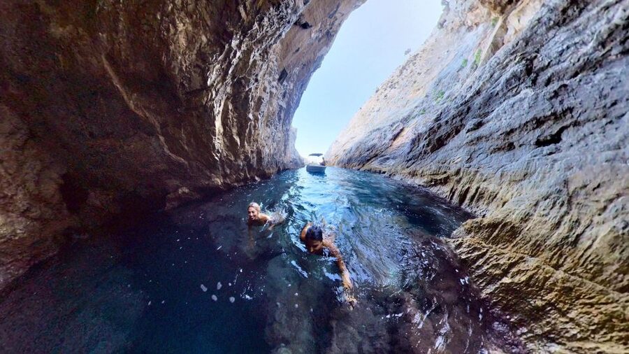 Skiathos: Private Lalaria Beach and Caves Speedboat Tour - The first secret swimming stop