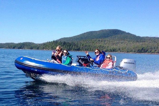 Small-Group Zodiac Wilderness Adventure from Ketchikan - Taking the wheel near Ketchikan