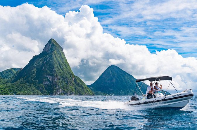 St. Lucia Speedboat and Power Snorkel From Castries - Power snorkeling over a protected reef