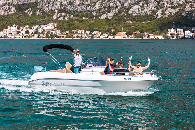 The Grand Boka Tour:Blue Cave, Lady of the Rocks & Submarine Base - Passing Perast from the water
