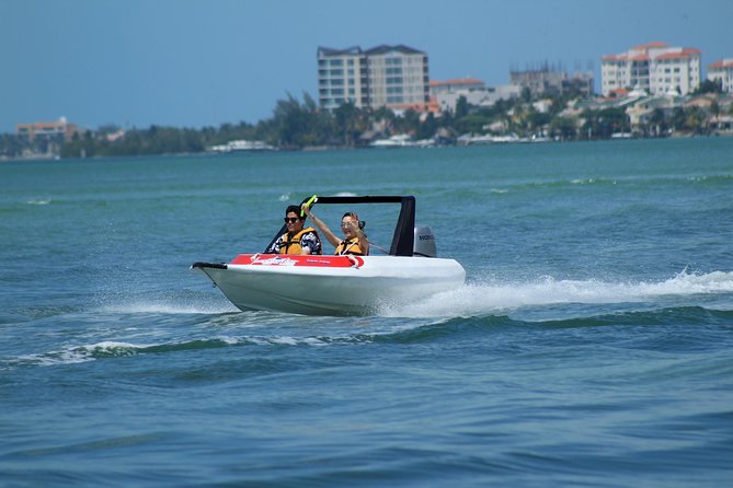 The most Intrepid Speedboat Adventure in Cancun Snorkel included - Driving through Nichupté Lagoon