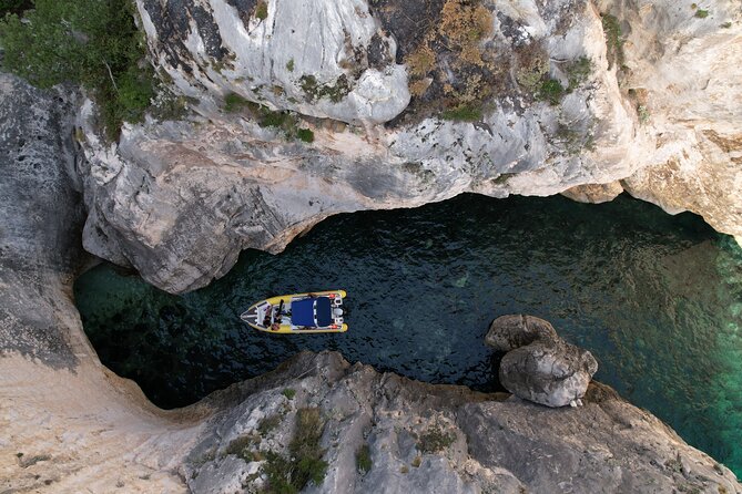 Vlore Private Boat Tour Blue Cave & Grama Bay Adventure - Grama Bay is the main event
