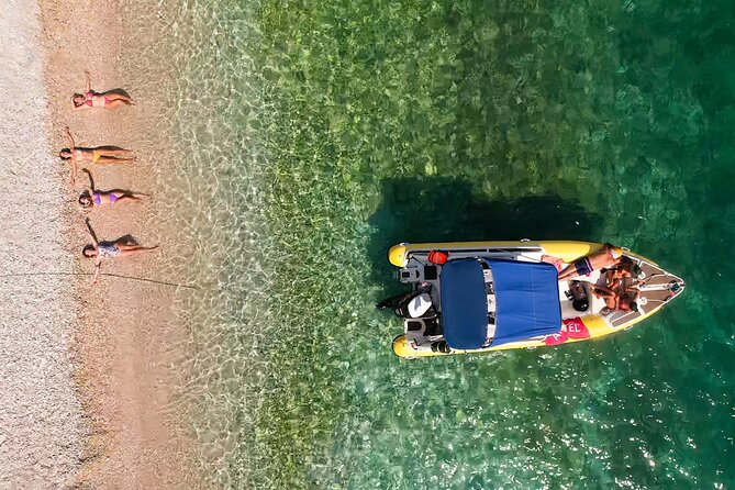 Vlore Private Boat Tour Blue Cave & Grama Bay Adventure - Dafina Bay offers a full hour by the beach