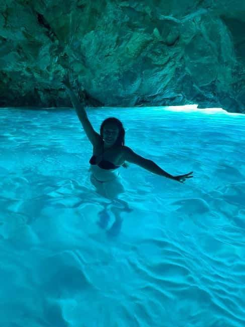 Vlore: Secret Blue Gem Cave and Grama Bay Tour by Speed Boat - Dafina Bay and the first real swim break