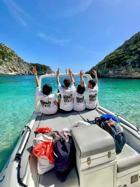 Vlore: Secret Blue Gem Cave and Grama Bay Tour by Speed Boat - Englishman Bay and the walk for a higher view