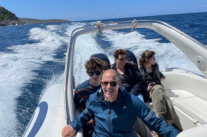 Vlore Speedboat Tour to Haxhi Ali Cave Karaburun Beach - The guides and group feel