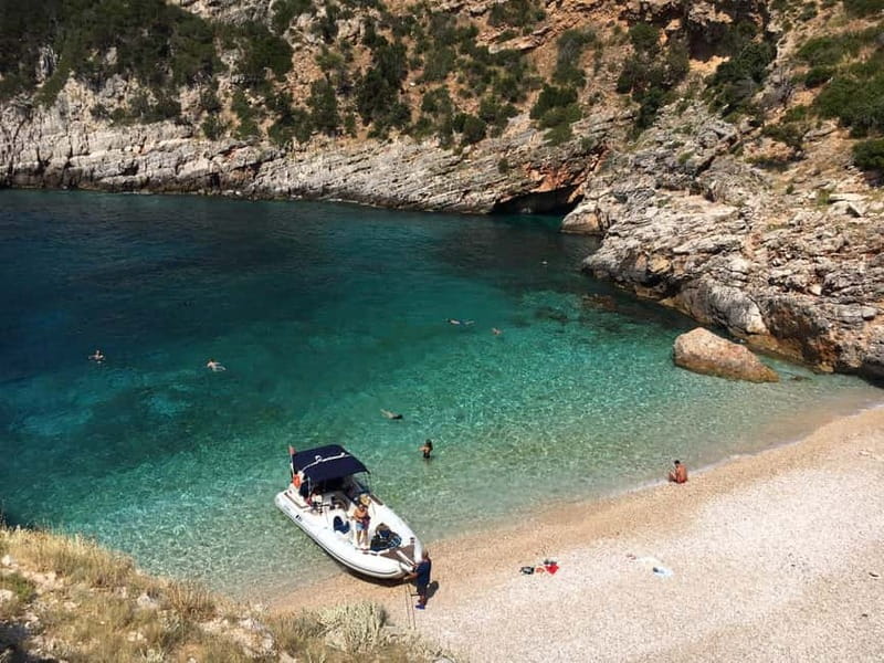 Vlorë: Speedboat Trip to Grama Bay w/ Snorkeling & Swimming - Haxhi Ali Cave: the first big stop