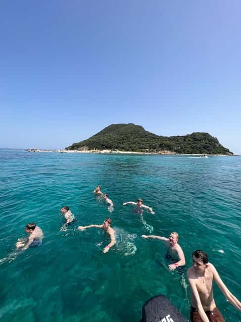 Zakynthos: Turtles, Marathonisi & Keri Caves Speedboat Tour - The first swim stop at Oasis and the private beaches