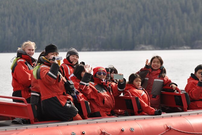 Zodiac Boat Whale and Wildlife 6-Hour Tour from Campbell River - Staying warm and dry in a floater suit